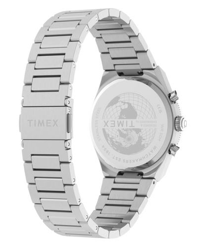 Q Timex Continental Chronograph 36mm Stainless Steel Bracelet Watch