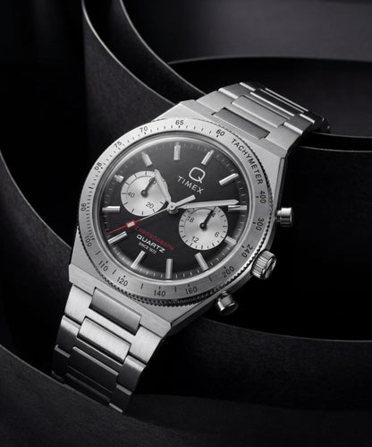 Q Timex Continental Chronograph 36mm Stainless Steel Bracelet Watch