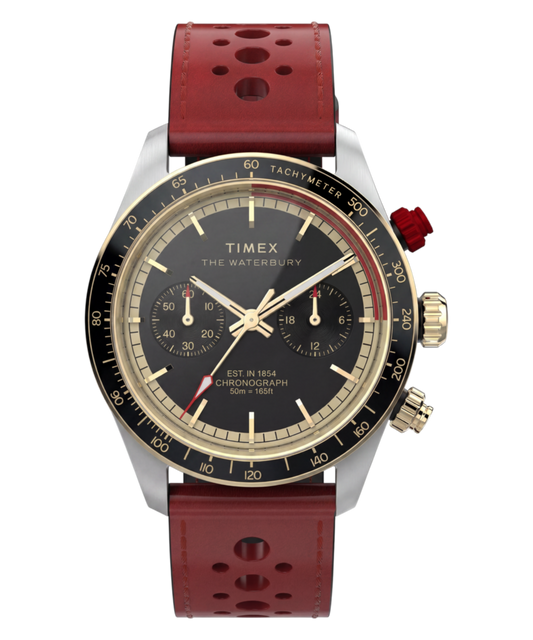 Waterbury Heritage Chronograph 39mm Leather Strap Watch