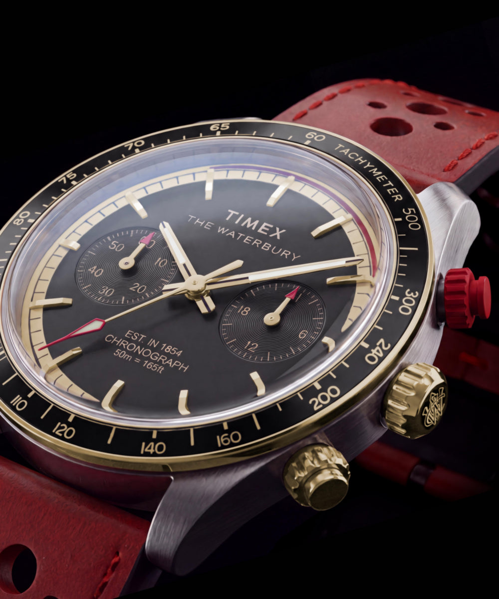 Waterbury Heritage Chronograph 39mm Leather Strap Watch