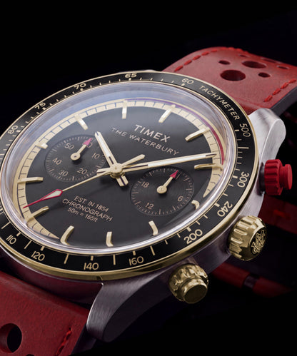 Waterbury Heritage Chronograph 39mm Leather Strap Watch