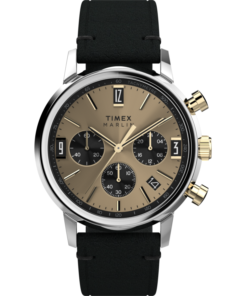 Marlin Chronograph Tachymeter 40mm Leather Strap Watch