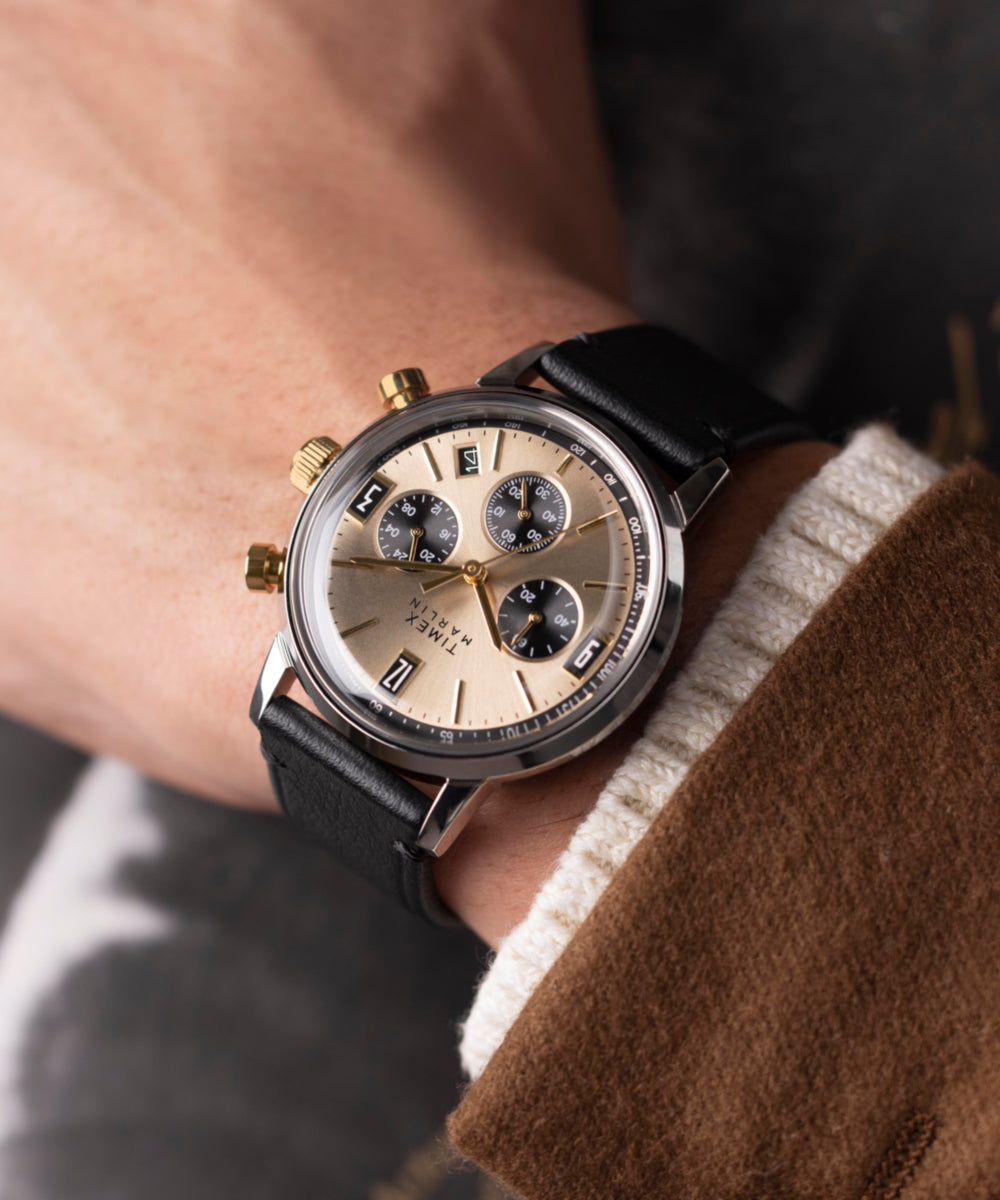 Marlin Chronograph Tachymeter 40mm Leather Strap Watch