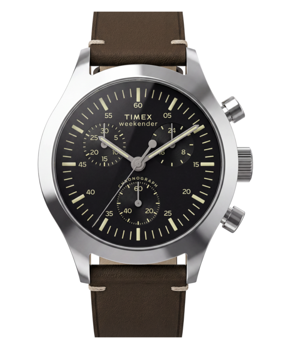 Timex Weekender New England Chronograph 40mm Leather Strap Watch