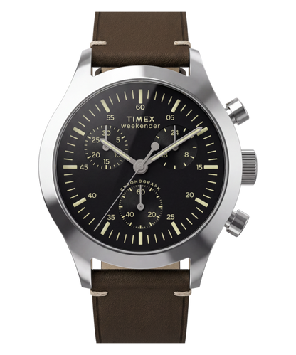 Timex Weekender New England Chronograph 40mm Leather Strap Watch
