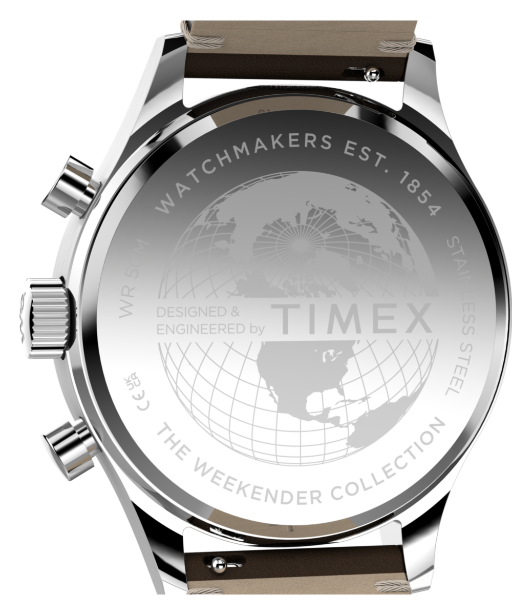 Timex Weekender New England Chronograph 40mm Leather Strap Watch