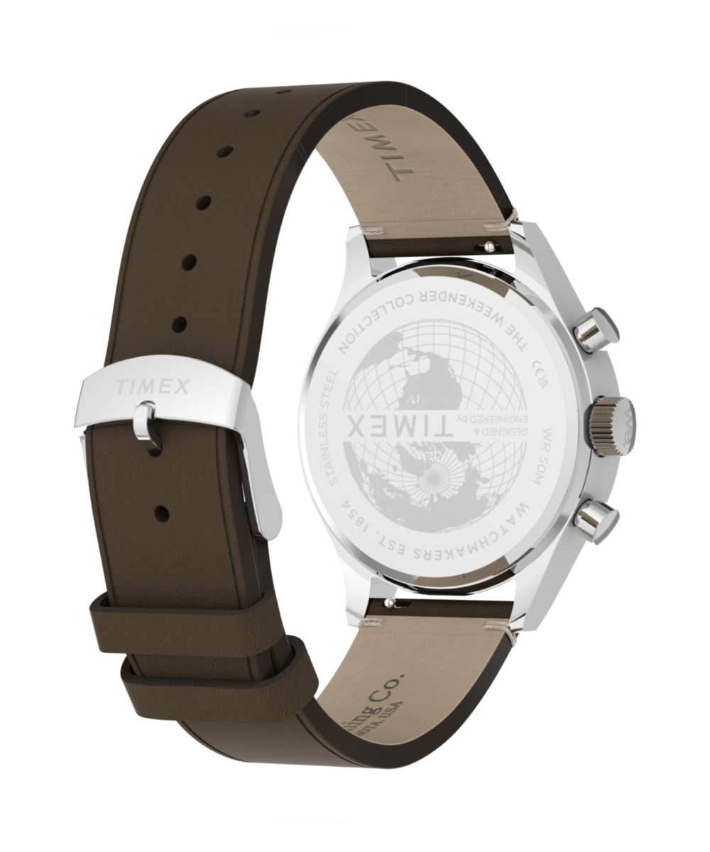 Timex Weekender New England Chronograph 40mm Leather Strap Watch