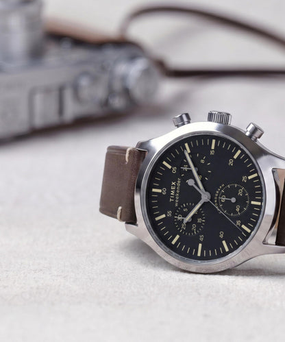 Timex Weekender New England Chronograph 40mm Leather Strap Watch