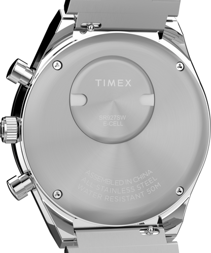 Q Timex Chronograph 40mm Stainless Steel Bracelet Watch