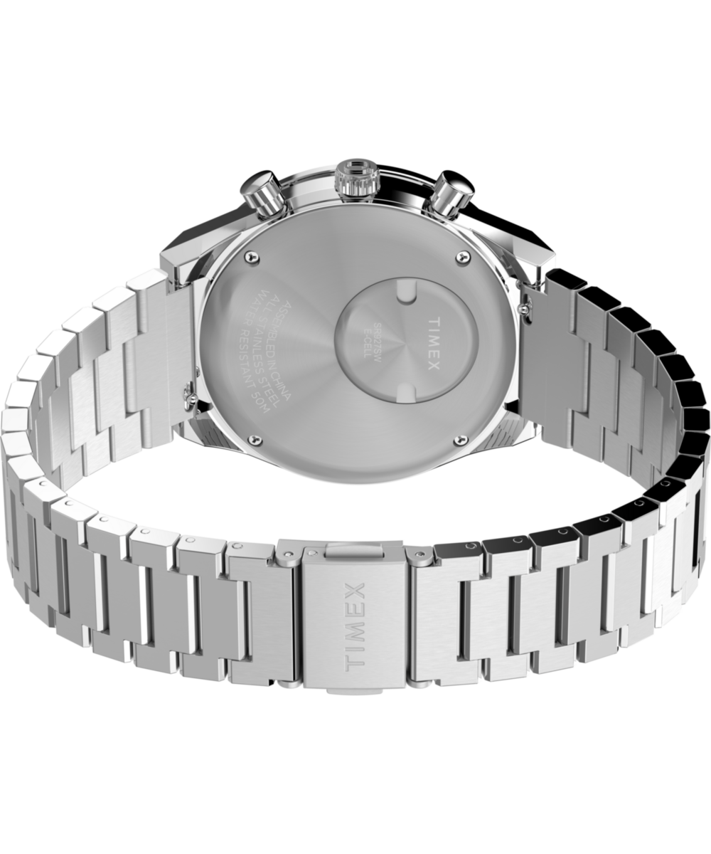 Q Timex Chronograph 40mm Stainless Steel Bracelet Watch