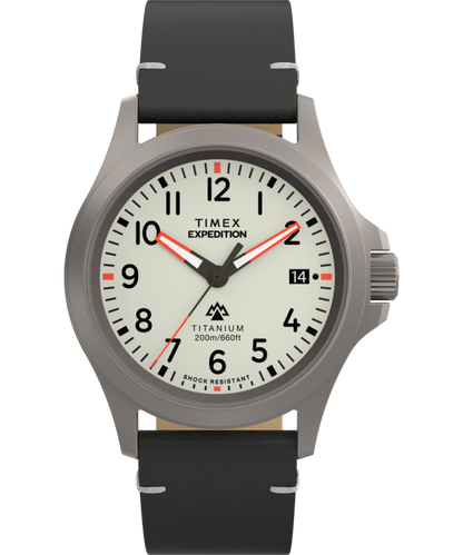Expedition Titanium 38mm Leather Strap Watch