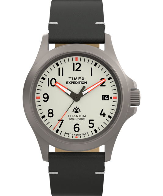 Expedition Titanium 38mm Leather Strap Watch