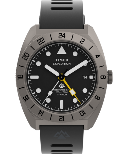 Expedition Pioneer Titanium Automatic GMT 41mm Silicone Strap Watch