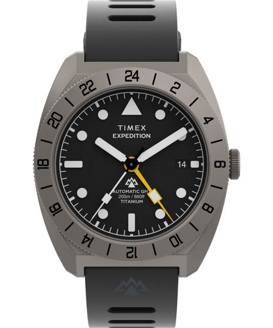 Expedition Pioneer Titanium Automatic GMT 41mm Silicone Strap Watch