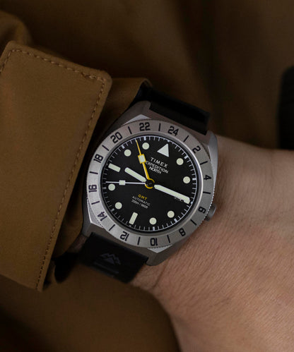Expedition Pioneer Titanium Automatic GMT 41mm Silicone Strap Watch