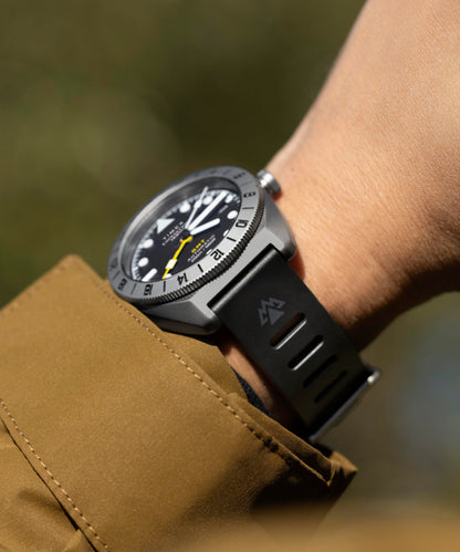 Expedition Pioneer Titanium Automatic GMT 41mm Silicone Strap Watch