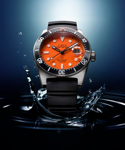 Deepwater Reef 200 Titanium Automatic 41mm Synthetic Rubber Strap Watc