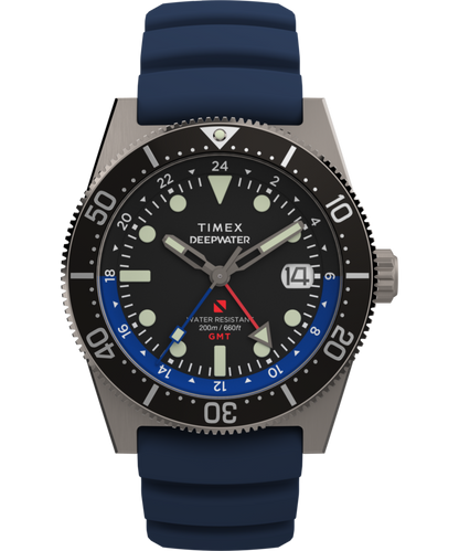 Deepwater Reef 200 GMT 41mm Synthetic Rubber Strap Watch