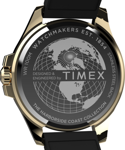 Harborside Coast 44mm Synthetic Rubber Strap Watch