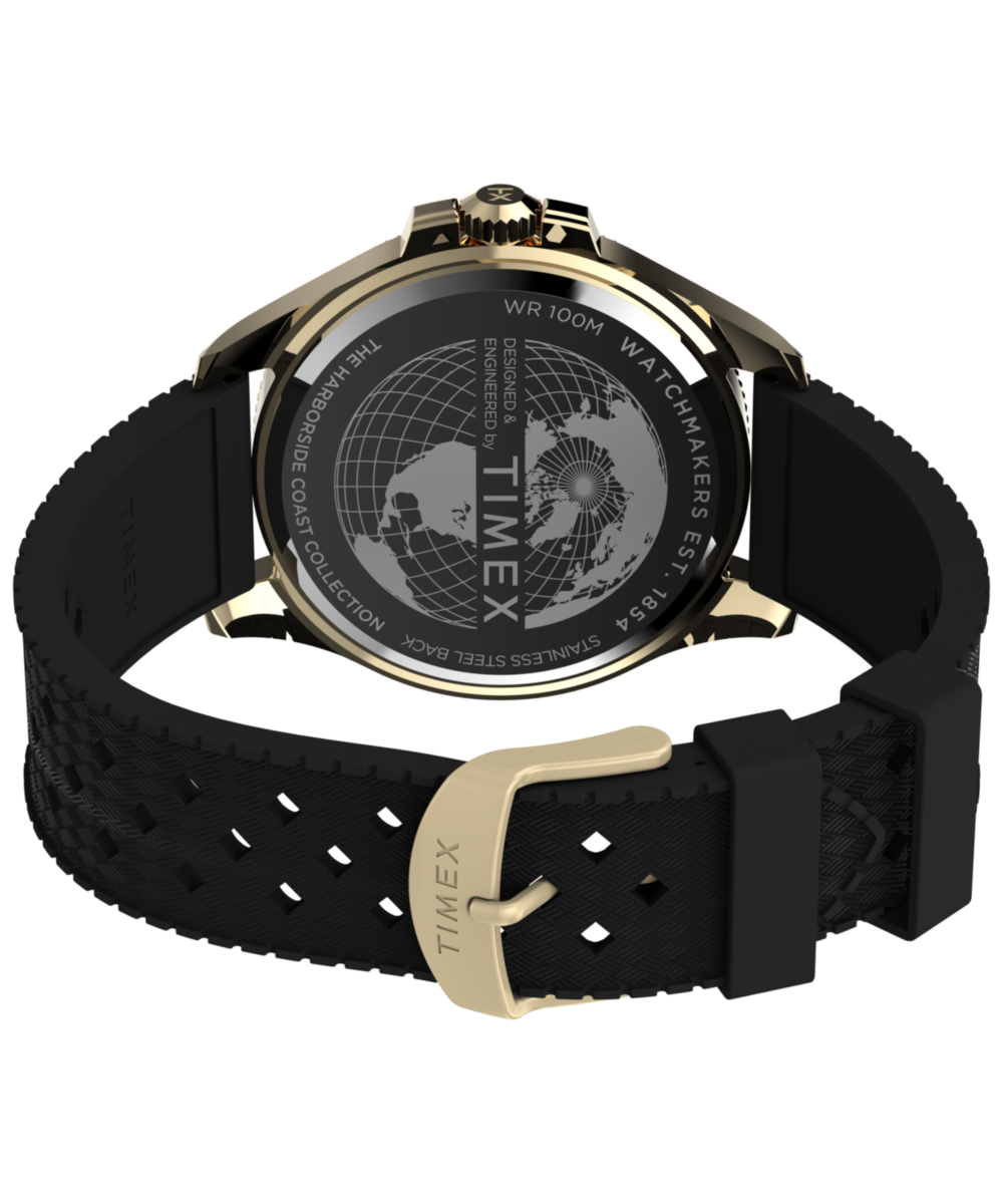Harborside Coast 44mm Synthetic Rubber Strap Watch