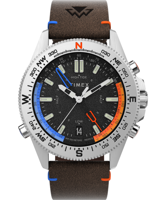 Expedition Tide-Temp-Compass 43mm Eco-Friendly Leather Strap Watch