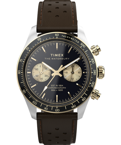 Waterbury Heritage Chronograph 39mm Leather Strap Watch