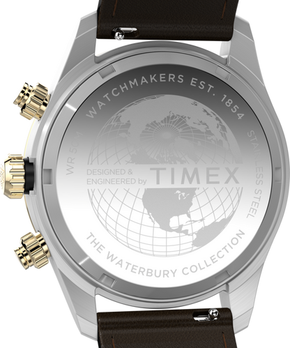 Waterbury Heritage Chronograph 39mm Leather Strap Watch