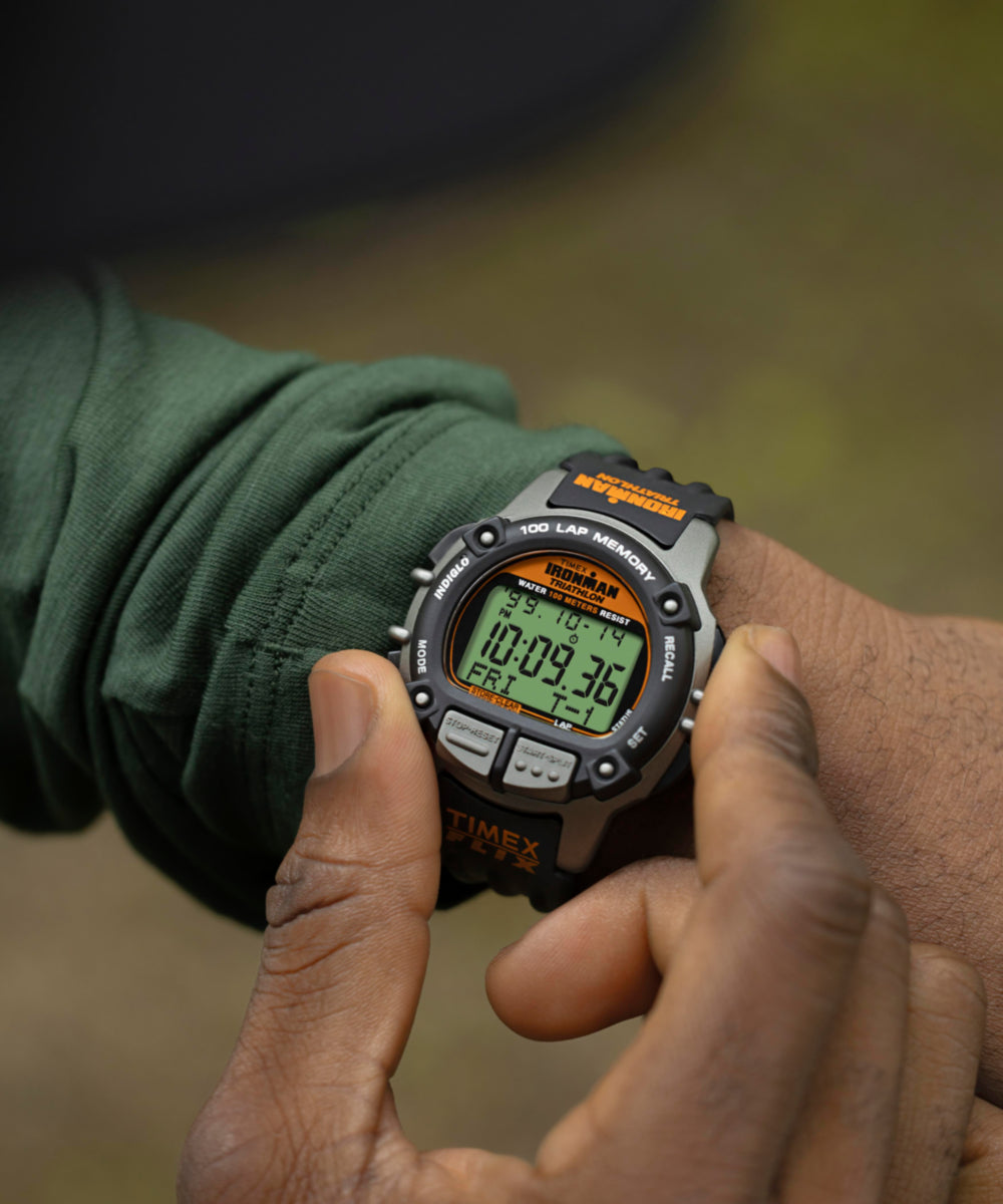 TIMEX IRONMAN Flix 100 Lap 42mm PU Strap Watch