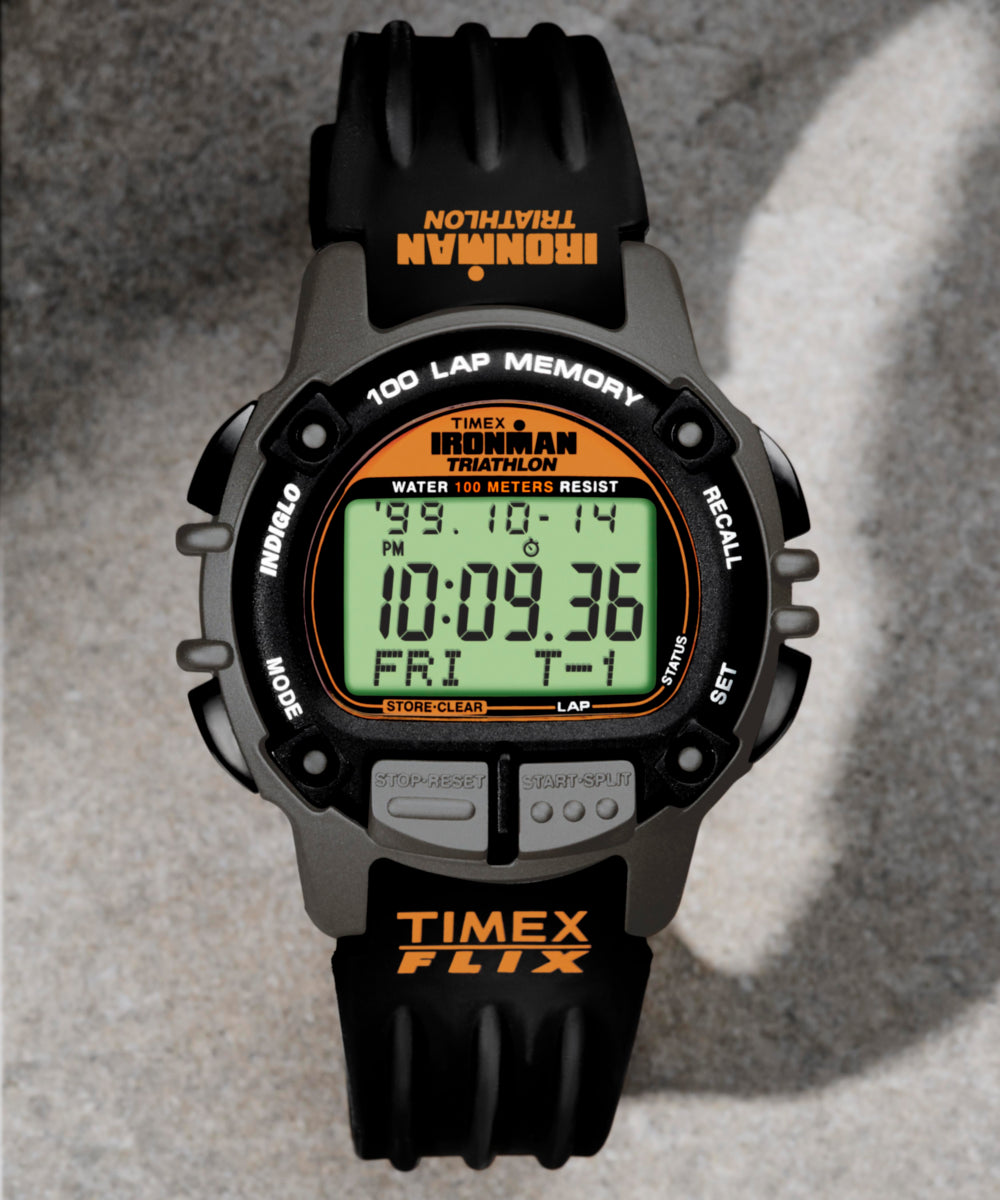 TIMEX IRONMAN Flix 100 Lap 42mm PU Strap Watch