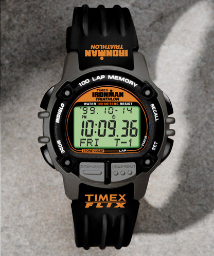 TIMEX IRONMAN Flix 100 Lap 42mm PU Strap Watch