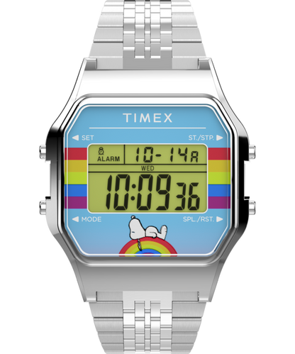 Peanuts x Timex 80 Dream in Color 34mm Stainless Steel Bracelet Watch