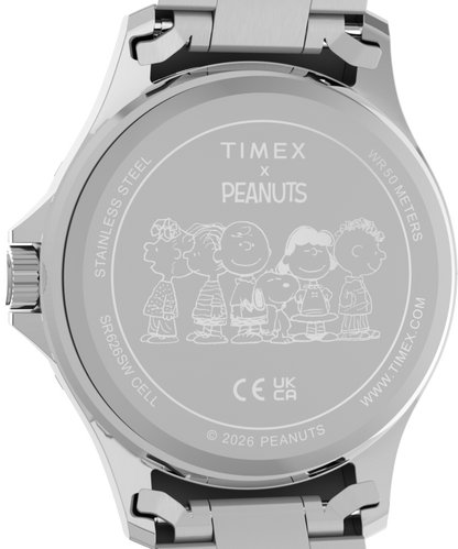 Peanuts x Timex Navi Snoopy Soccer 41mm Stainless Steel Bracelet Watc