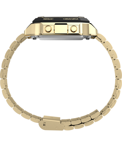 World Time Digital 40mm Stainless Steel Bracelet Watch