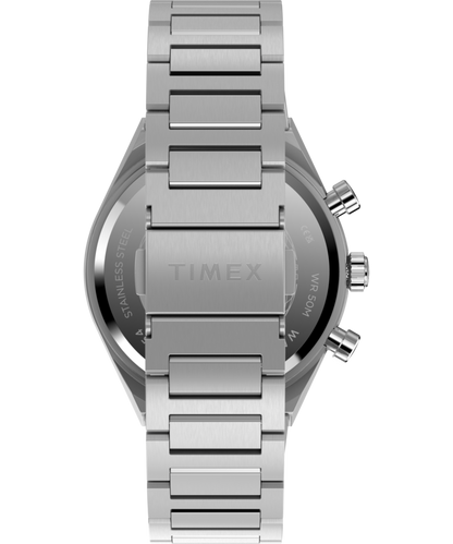 Q Timex Continental Chronograph 40mm Stainless Steel Bracelet Watch