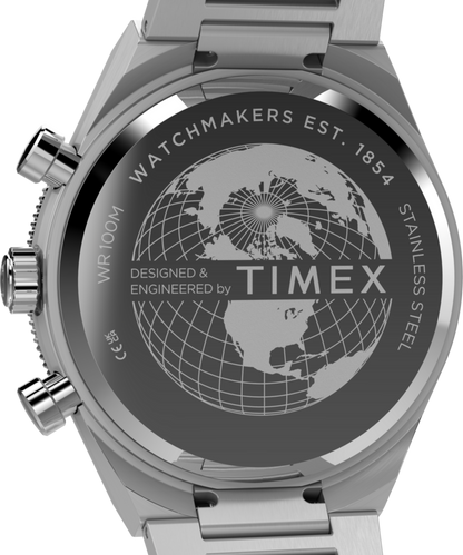 Q Timex Continental Chronograph 40mm Stainless Steel Bracelet Watch