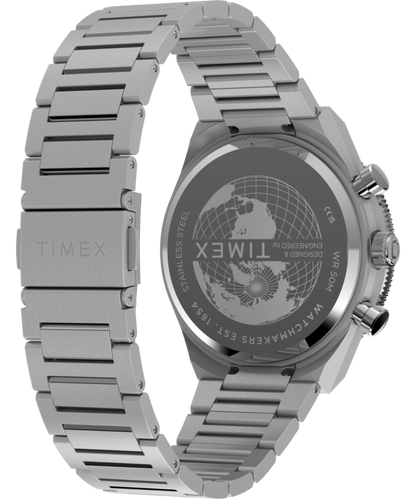 Q Timex Continental Chronograph 40mm Stainless Steel Bracelet Watch