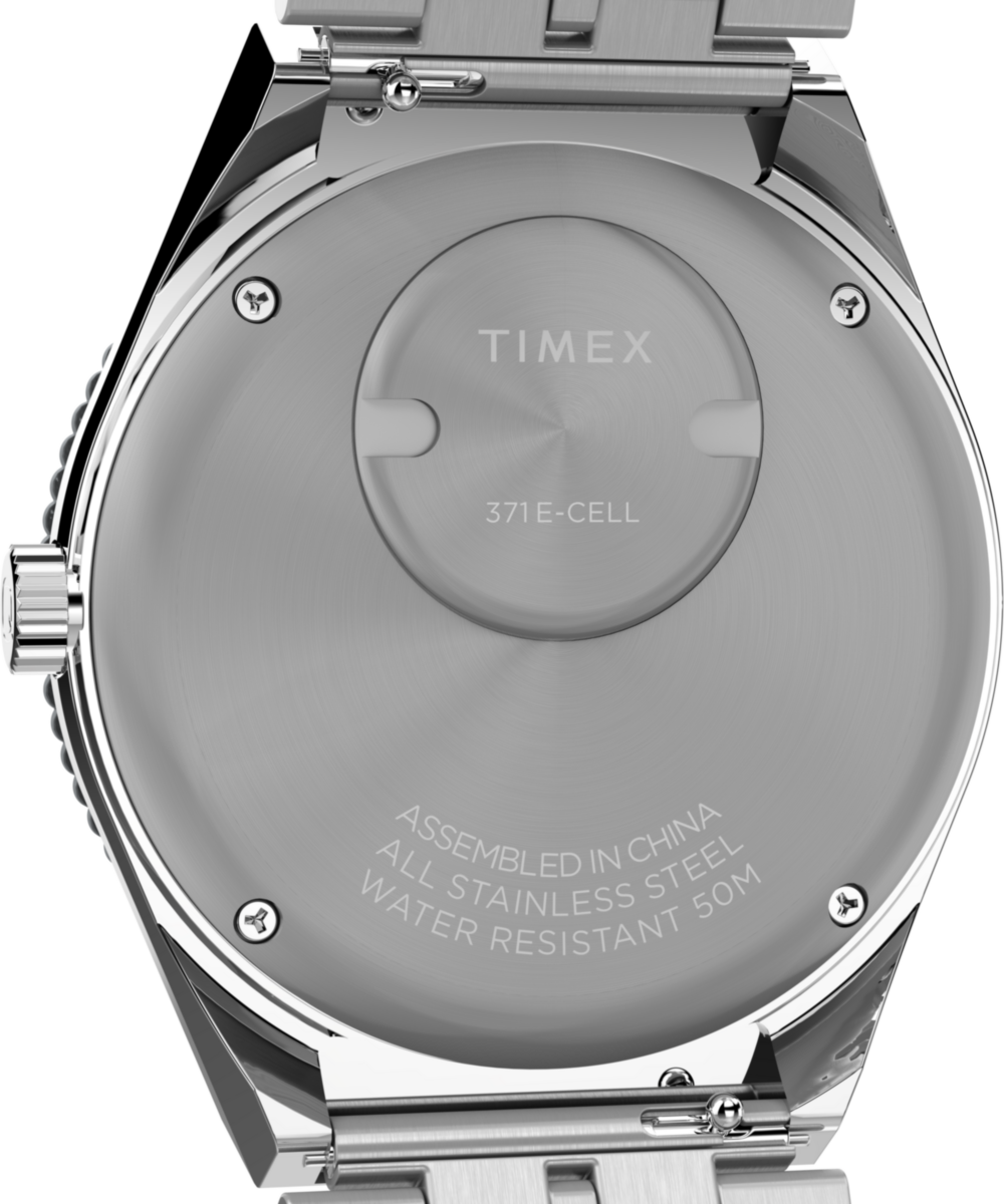 Q Timex GMT 38mm Stainless Steel Bracelet Watch