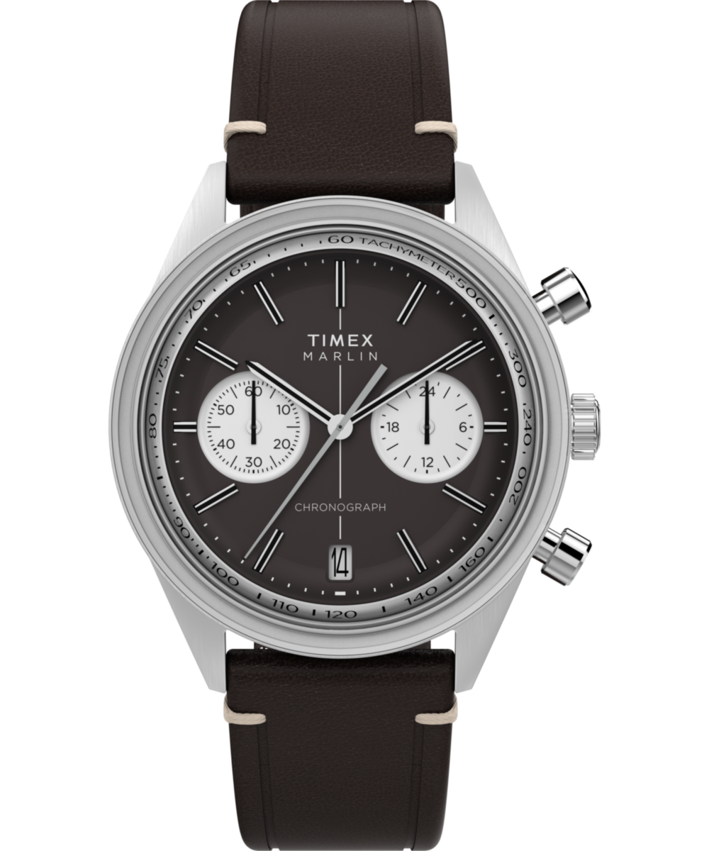 Marlin Jet Quartz Chronograph 40mm Leather Strap Watch
