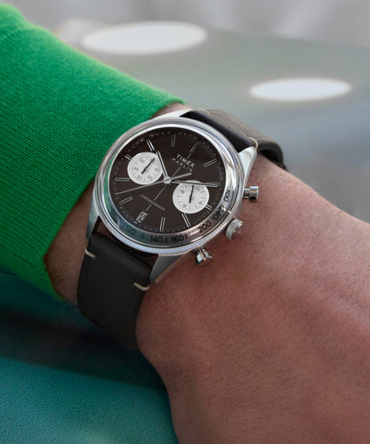 Marlin Jet Quartz Chronograph 40mm Leather Strap Watch