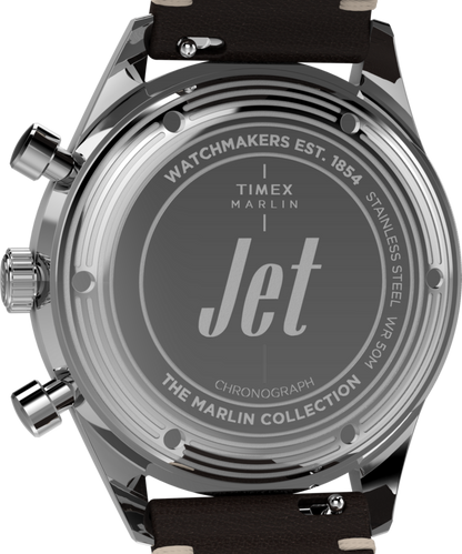 Marlin Jet Quartz Chronograph 40mm Leather Strap Watch