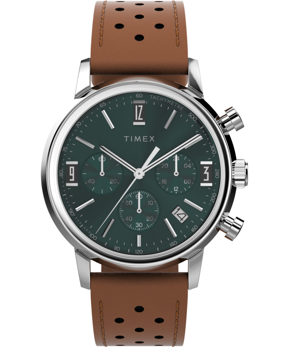 Marlin Chronograph Tachymeter 40mm Leather Strap Watch