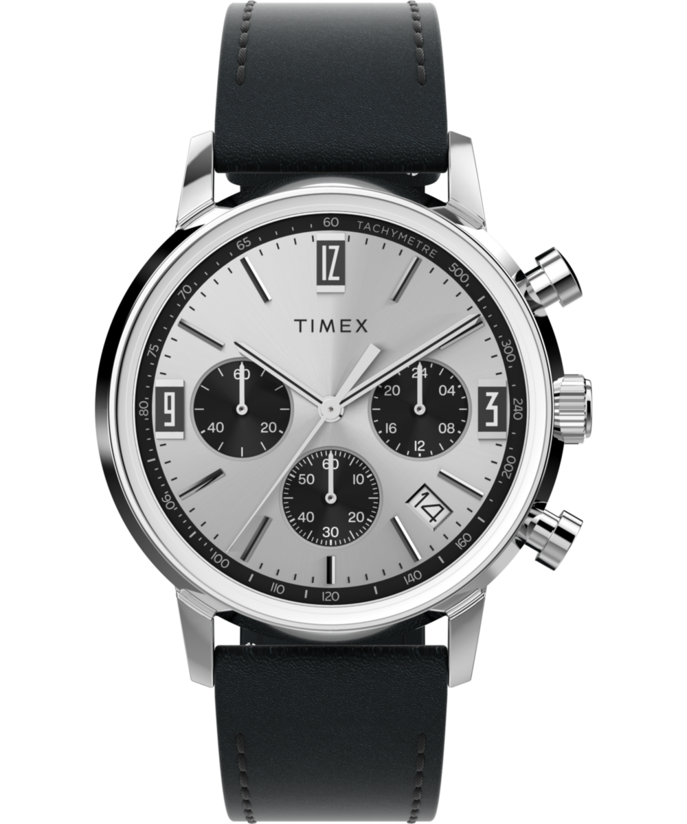 Marlin Chronograph Tachymeter 40mm Leather Strap Watch