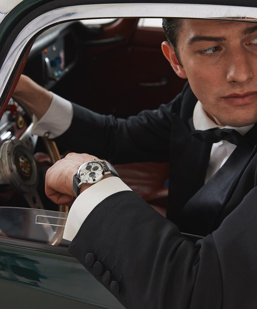 Marlin Chronograph Tachymeter 40mm Leather Strap Watch
