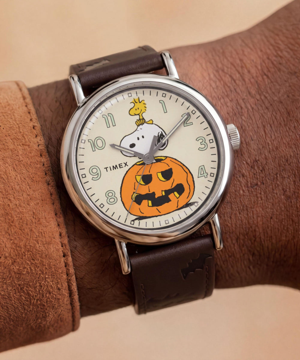 Peanuts x Timex Weekender Pumpkin 40mm Leather Strap Watch