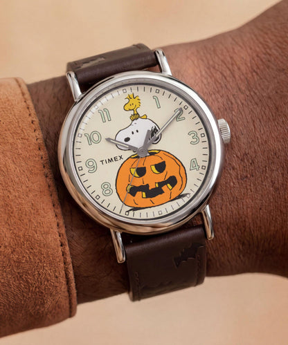 Peanuts x Timex Weekender Pumpkin 40mm Leather Strap Watch