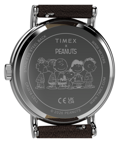 Peanuts x Timex Weekender Pumpkin 40mm Leather Strap Watch