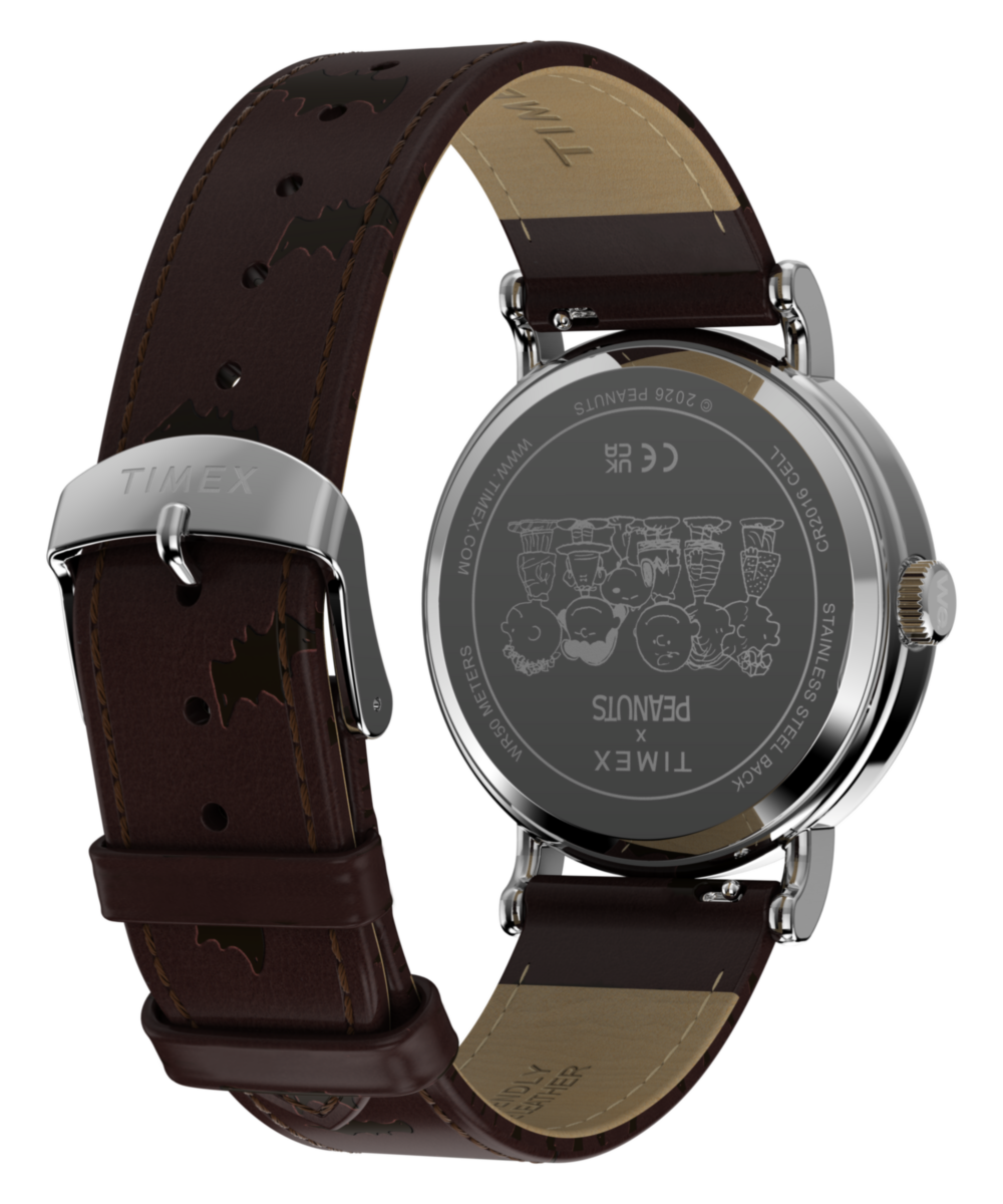Peanuts x Timex Weekender Pumpkin 40mm Leather Strap Watch