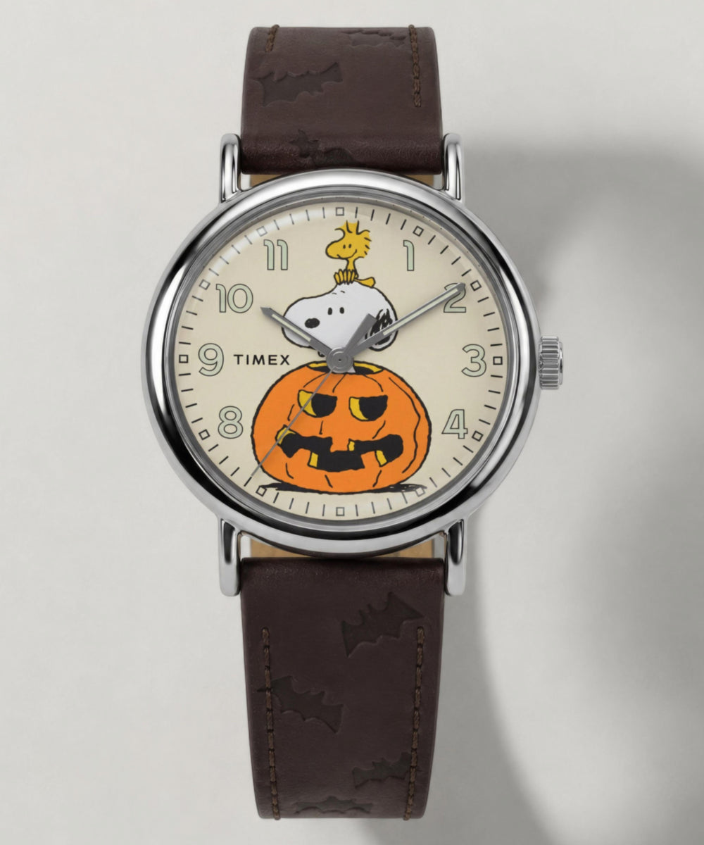 Peanuts x Timex Weekender Pumpkin 40mm Leather Strap Watch