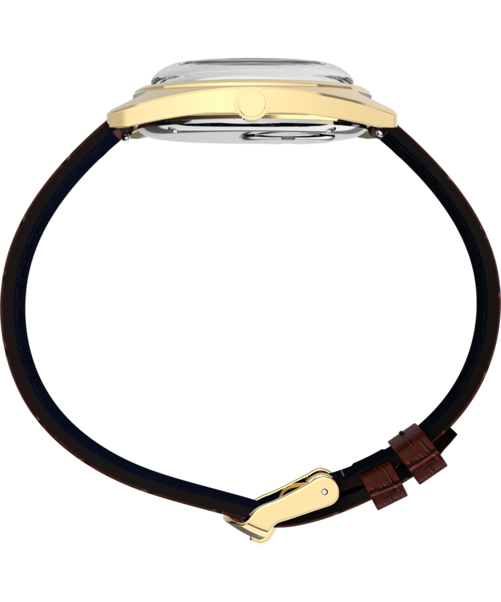 Timex 1978 Day Date Fumé Reissue 37mm Leather Strap Watch