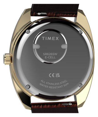 Timex 1978 Day Date Fumé Reissue 37mm Leather Strap Watch